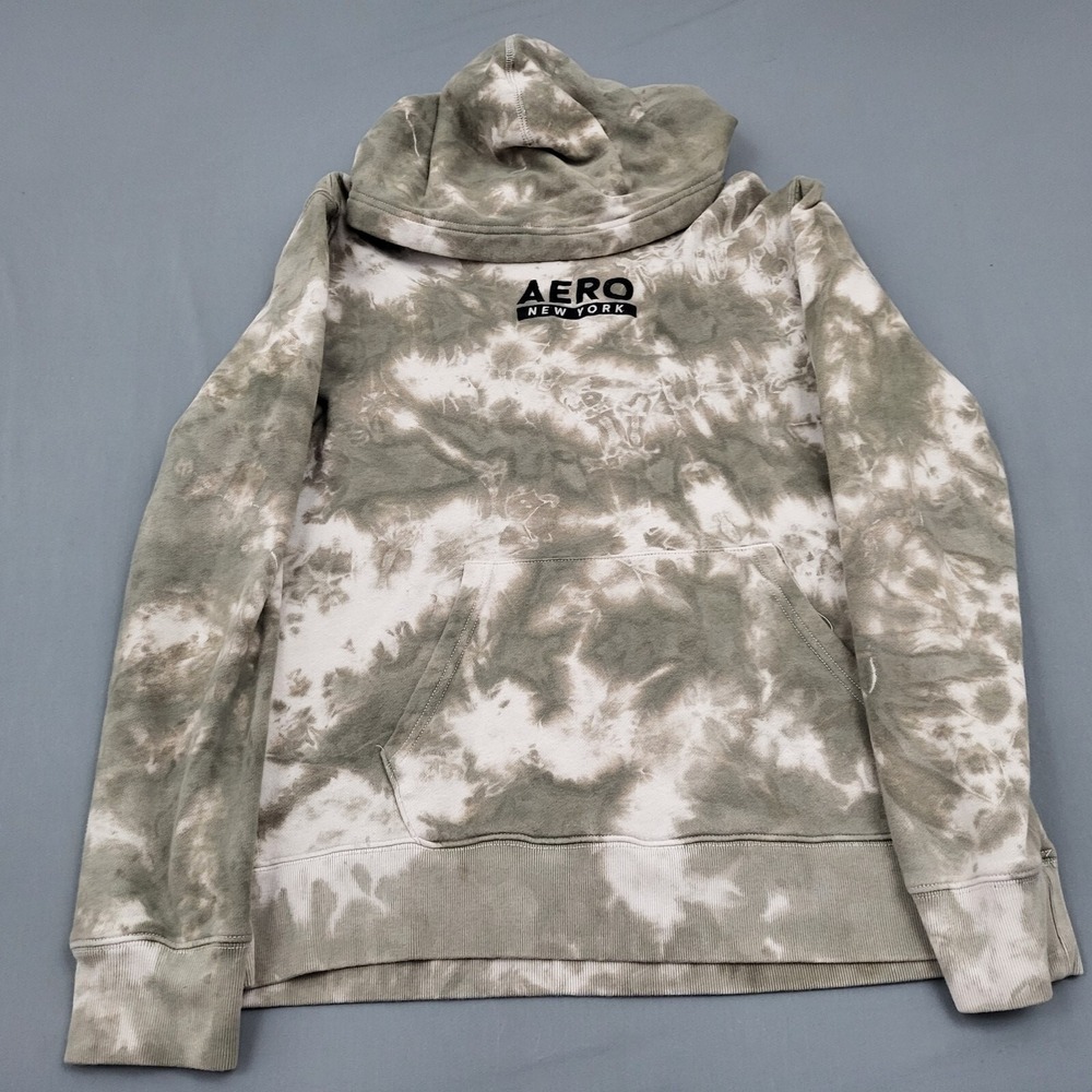 Aeropostale Mens M Tie Dye Hoodie Olive Green Aero New York Pullover Sweatshirt